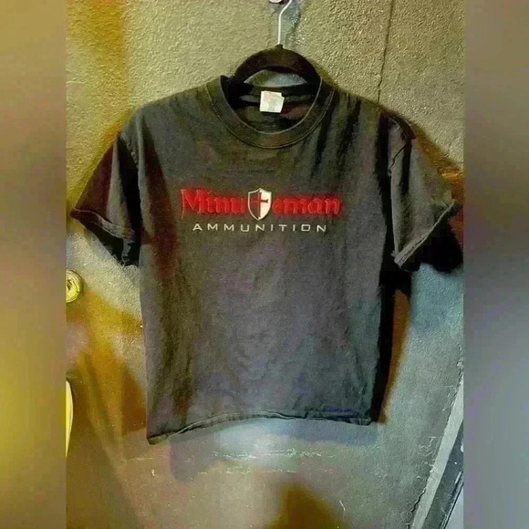 Men’s Minuteman Ammunition Black Red Short Sleeve Tshirt - Picture 1 of 5
